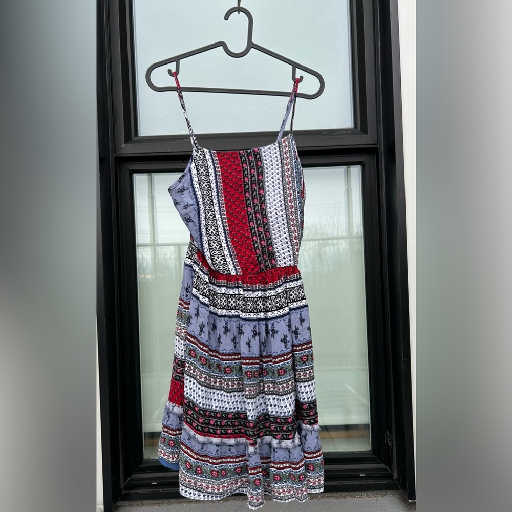 Everleigh Red and Blue Patterned Dress